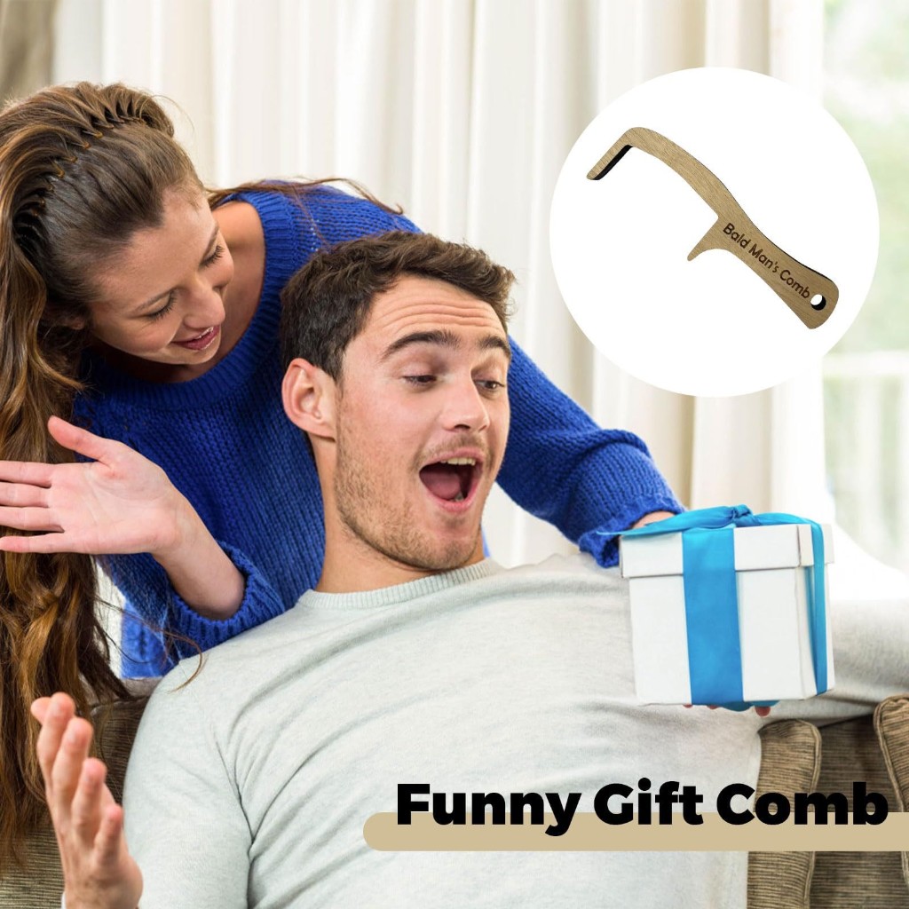 Birthday,Friendship Gifts,Grandparent's Day,Father's Day,Bald Man’s Comb – Funny Gifts for Bald Men